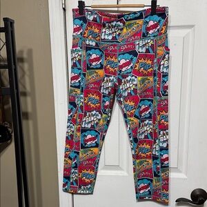 Constantly Varied Gear Comic Pop Art Leggings - Red, Blue, Yellow